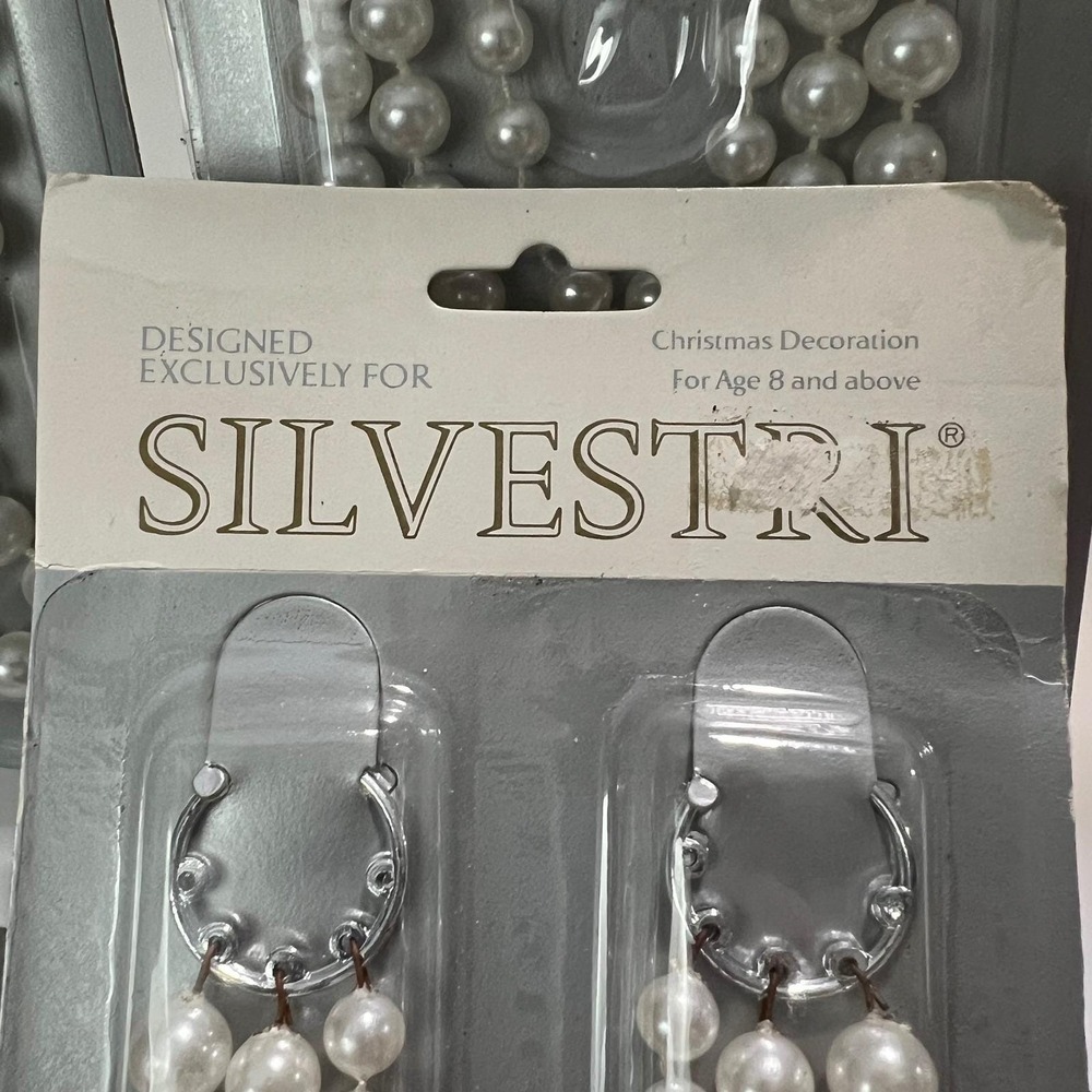 Silvestri Set of 3 white Pearl Garland Strands Christmas Decoration Wreath Swags